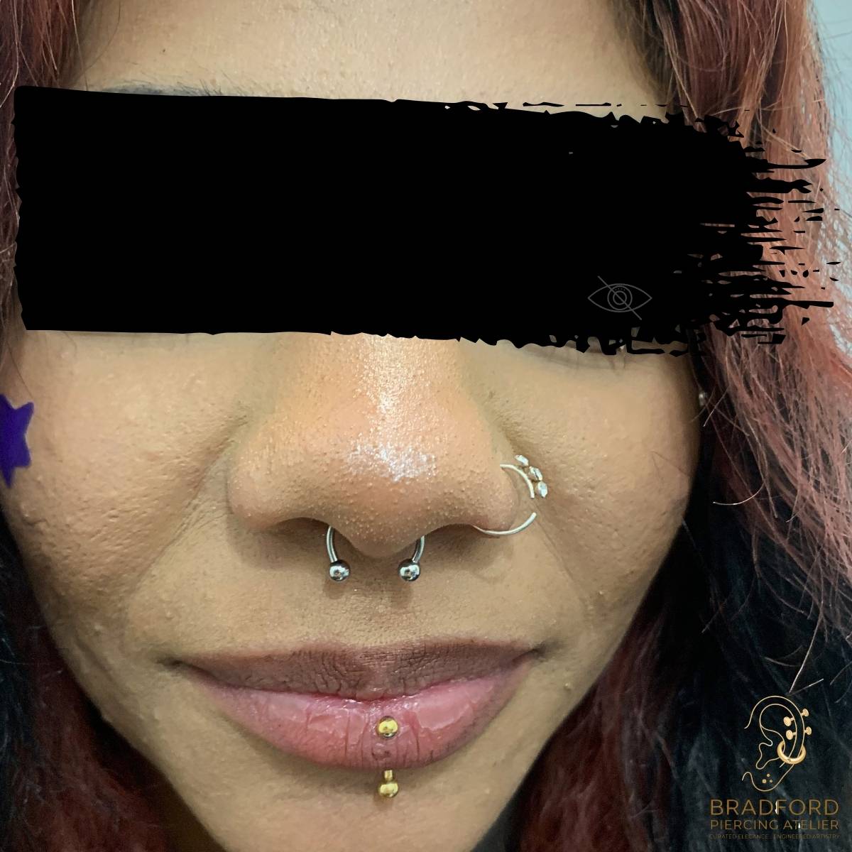 Septum and facial piercings