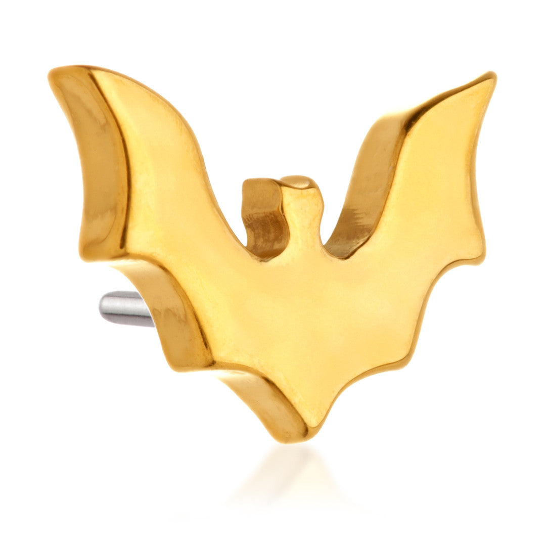 TiCouture product image: Zircon Gold Ti Threadless Bat Wing Attachment.