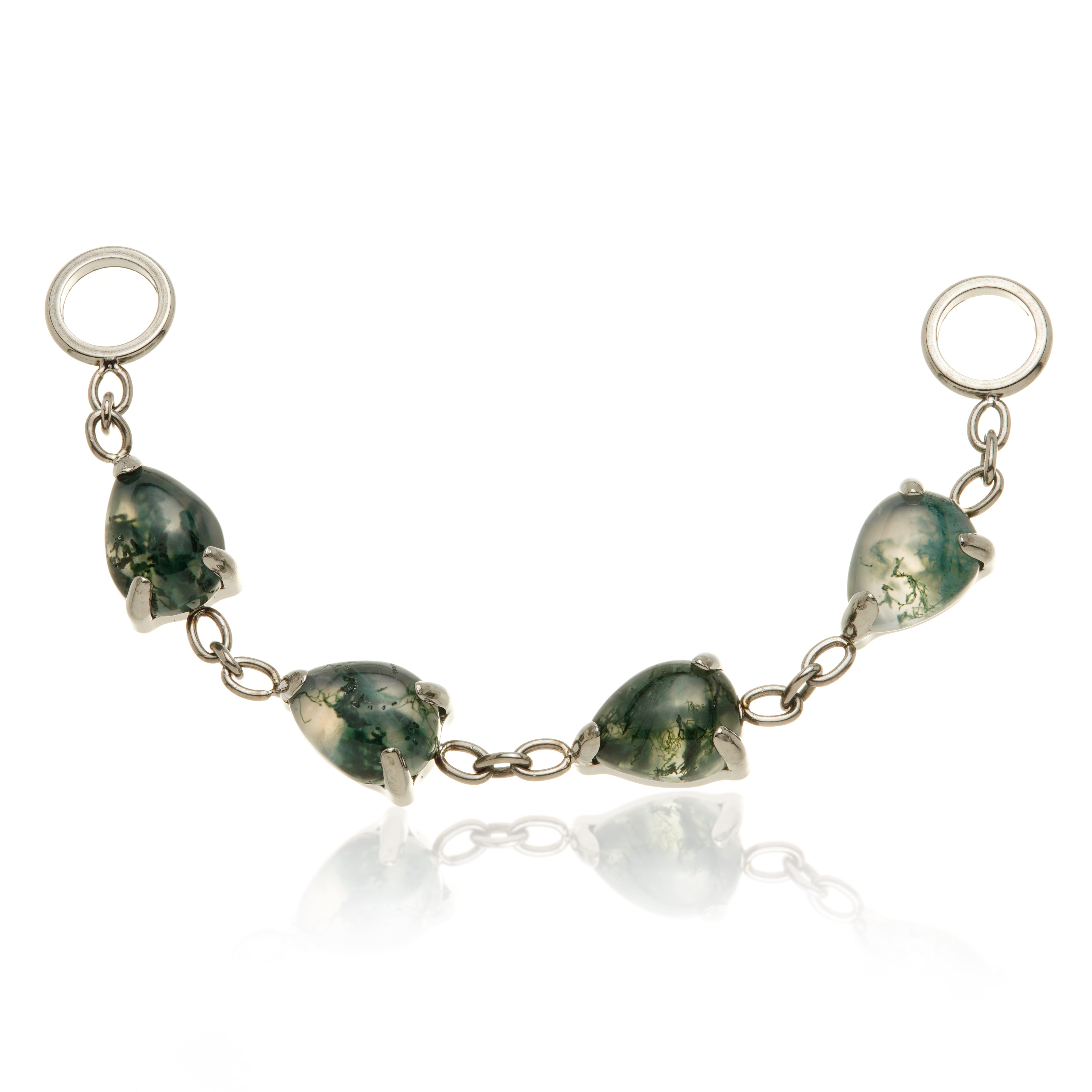 TiCouture product image: Titanium Moss Agate Multi Teardrop Chain Attachment.