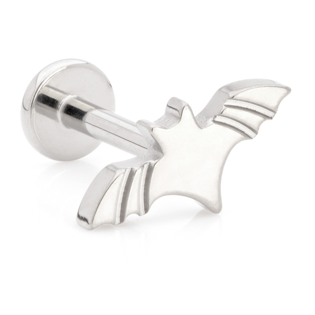 TiCouture product image: Ti Threadless Labret with Bat Disk Attachment.