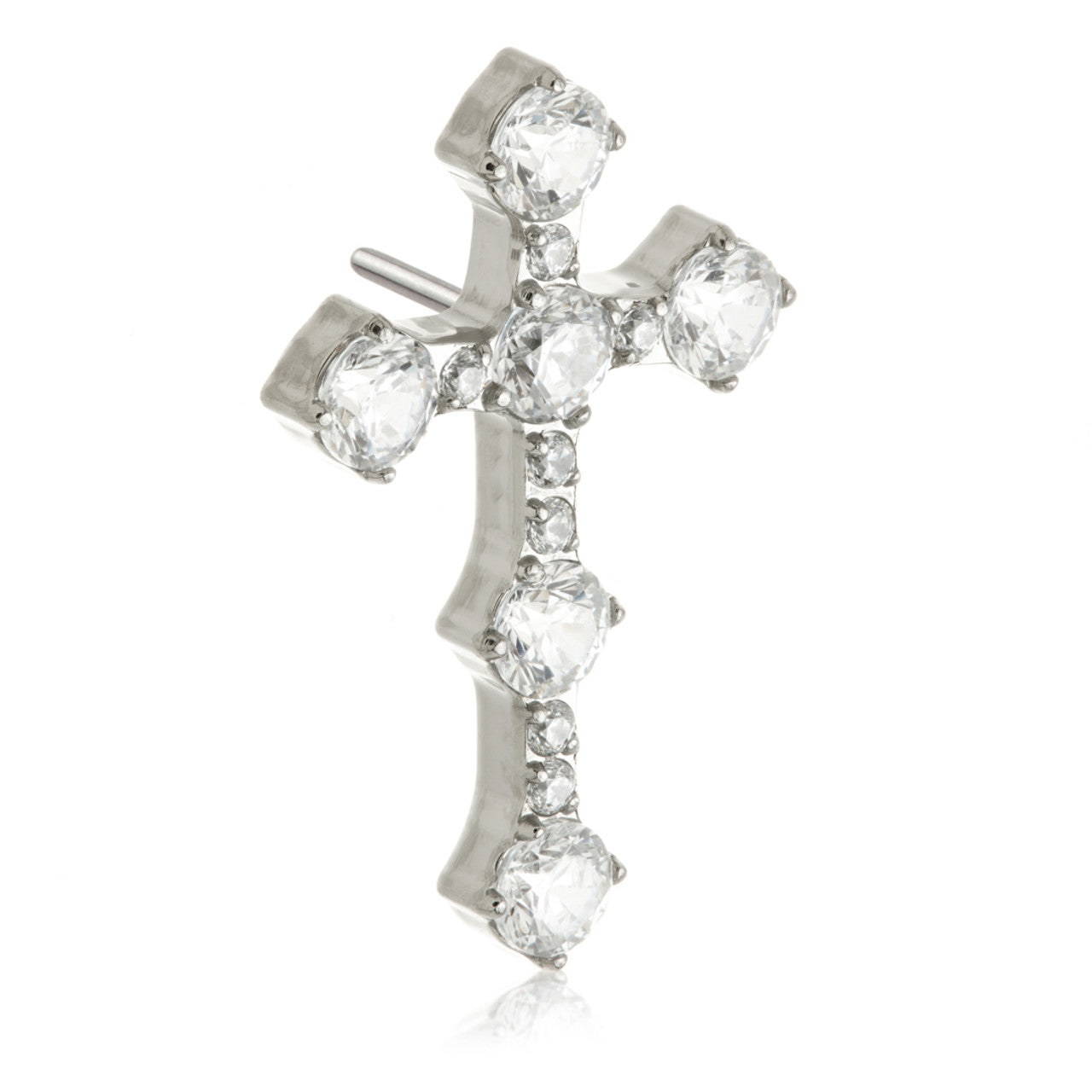 TiCouture product image: Ti Threadless Jewelled Cross Attachment POP371.