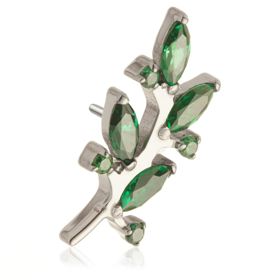 TiCouture product image: Ti Threadless Gem Leaf Attachment.