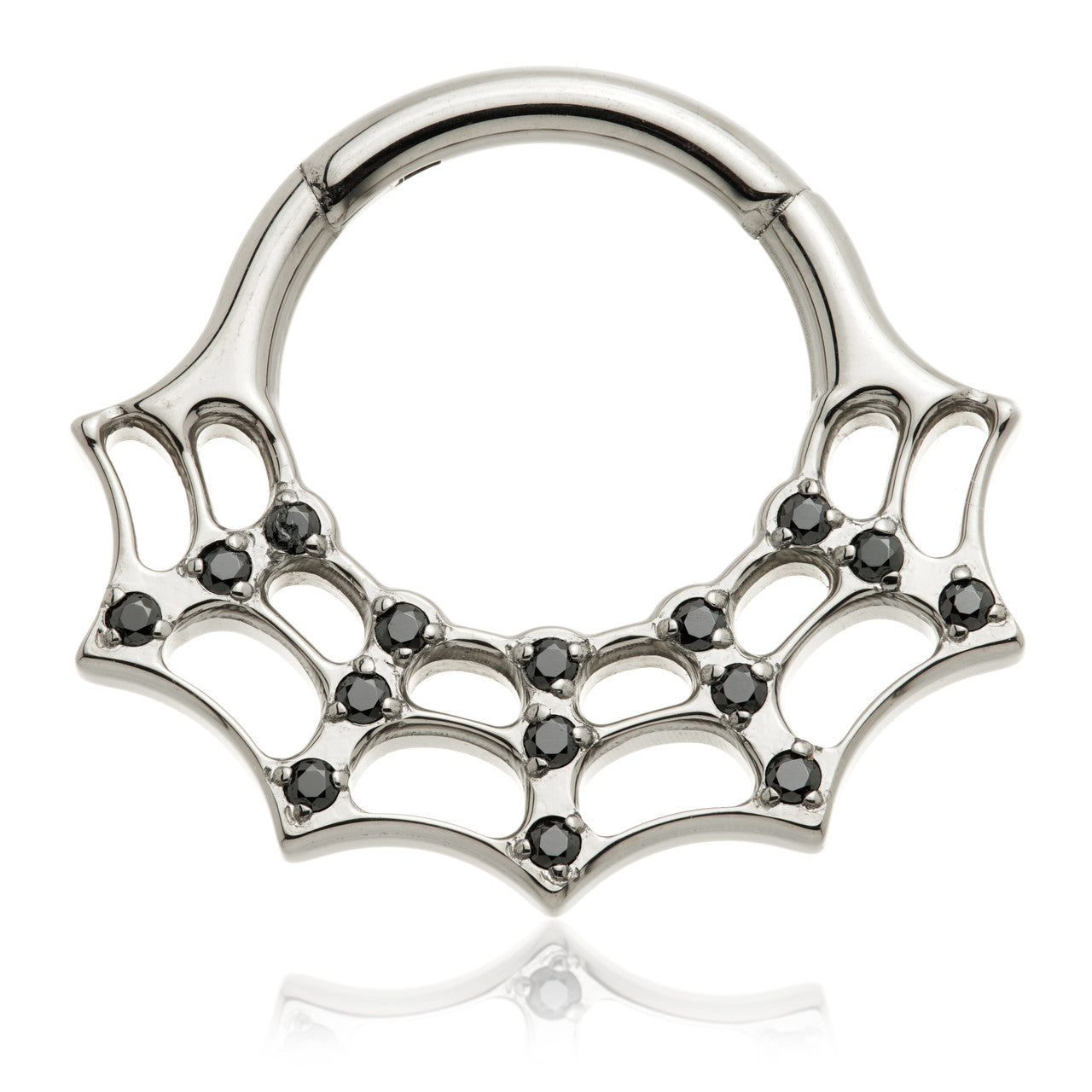 TiCouture product image: Ti Couture Jewelled Cobweb Hinge Ring.