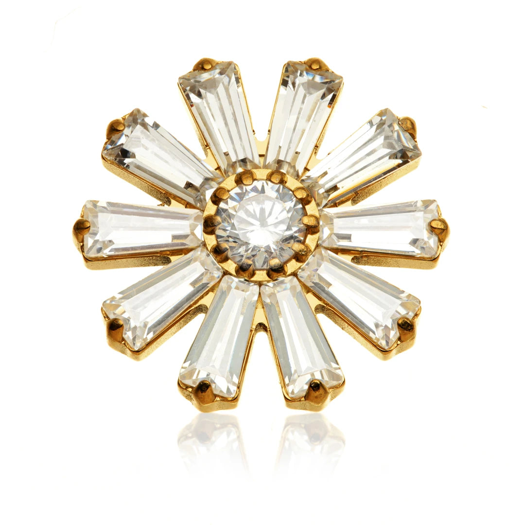 TiCouture product image: Gold PVD Ti Internal Jewelled Sunflower Attachment.